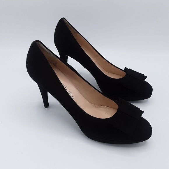 Gastone Lucioli Camoscio Black Suede Bow Pumps - Picture 3 of 6
